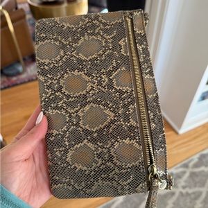 Hobo Snakeskin Zippered Wallet Wristlet